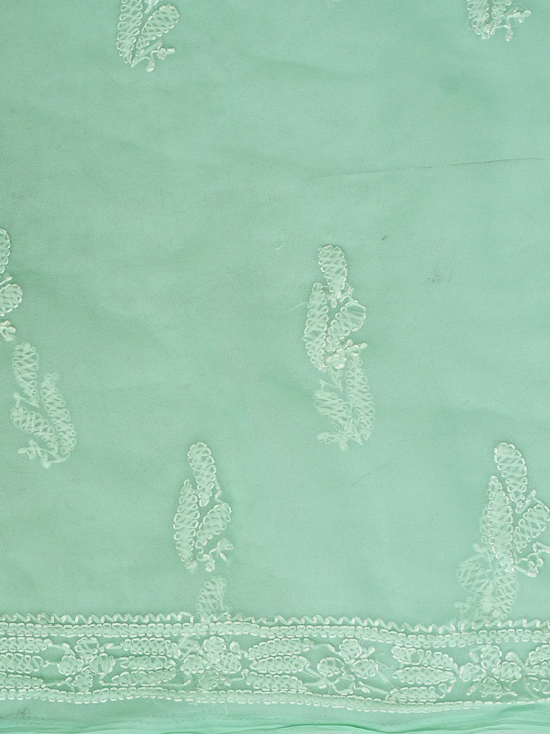 Ada Hand Embroidered Sea Green Georgette Lucknowi Chikankari Unstitched Suit Piece 01A878914