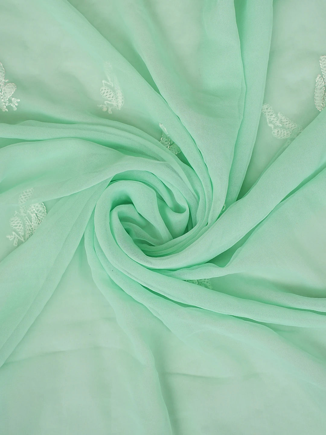 Ada Hand Embroidered Sea Green Georgette Lucknowi Chikankari Unstitched Suit Piece 01A878914