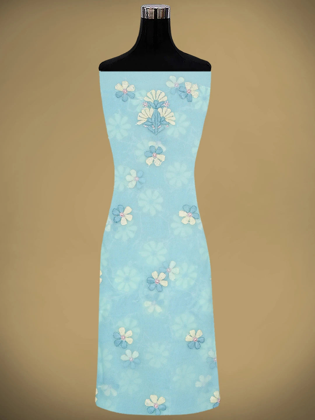 Ada Hand Embroidered Sea Green Georgette Lucknowi Chikankari Unstitched Suit Piece 01A896012