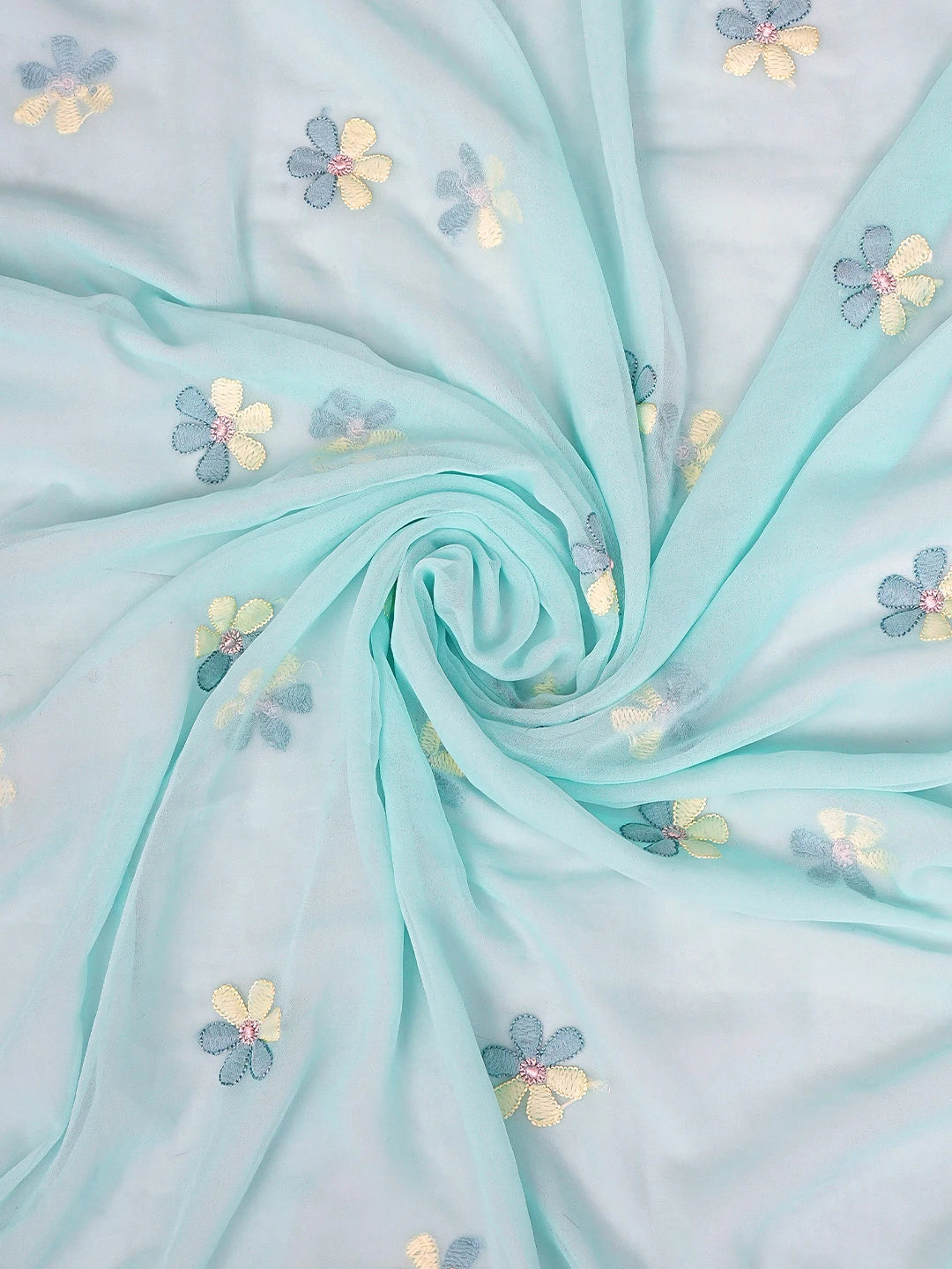 Ada Hand Embroidered Sea Green Georgette Lucknowi Chikankari Unstitched Suit Piece 01A896012