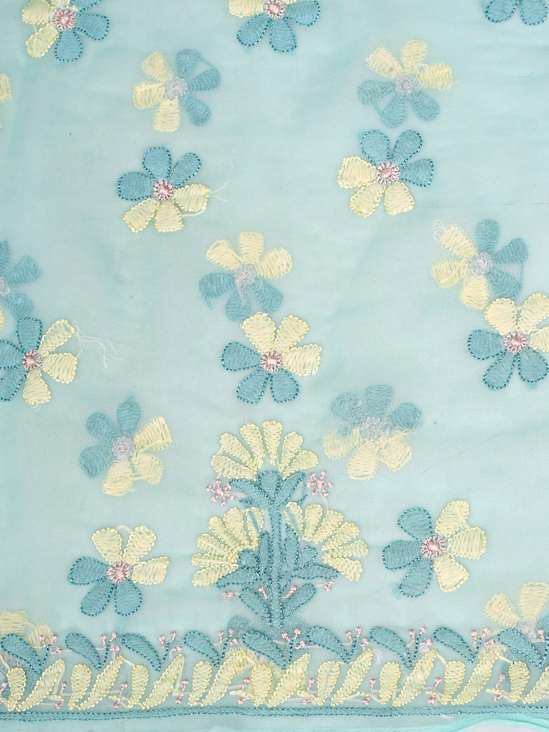 Ada Hand Embroidered Sea Green Georgette Lucknowi Chikankari Unstitched Suit Piece 01A896012