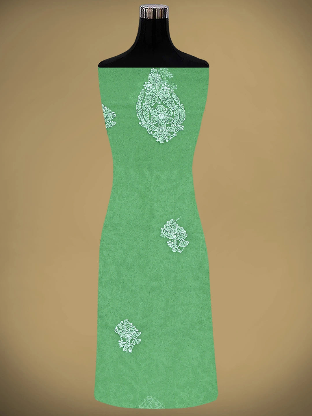 Ada Hand Embroidered Lime Green Georgette Lucknowi Chikankari Unstitched Suit Piece 01A878896