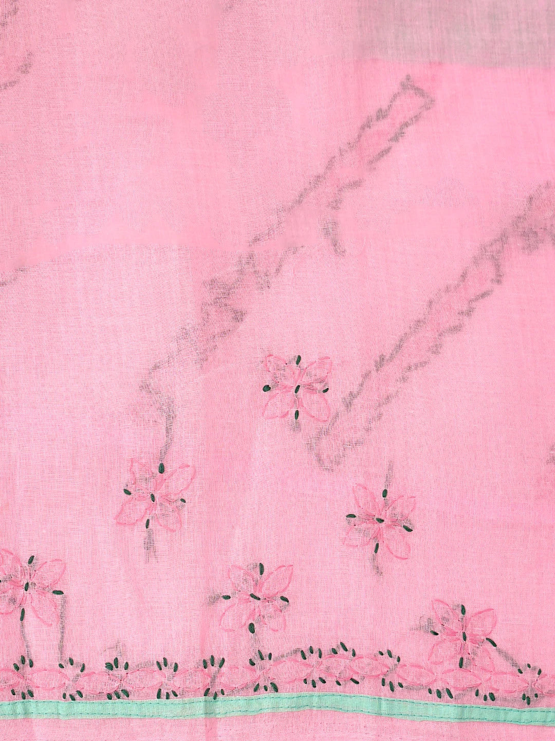 Ada Hand Embroidered Pink Cotton Lucknowi Chikankari Unstitched Suit Piece with Chiffon Dupatta 01A878309