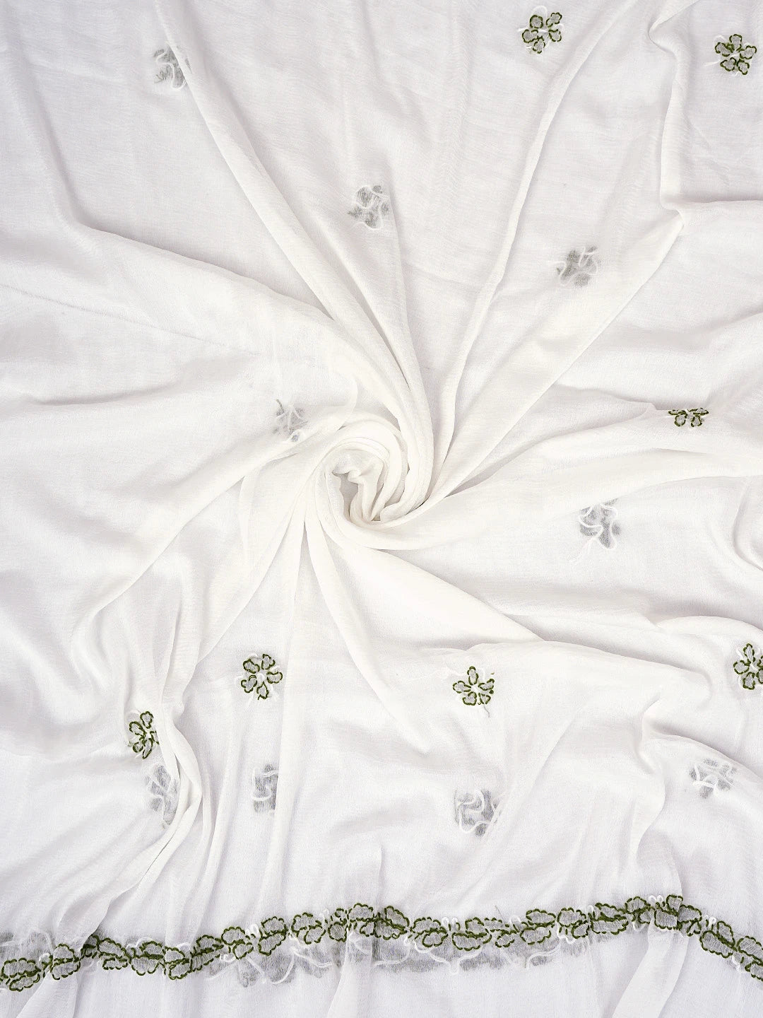 Ada Hand Embroidered Lemon Cotton Lucknowi Chikankari Unstitched Suit Piece with Chiffon Dupatta 01A878308