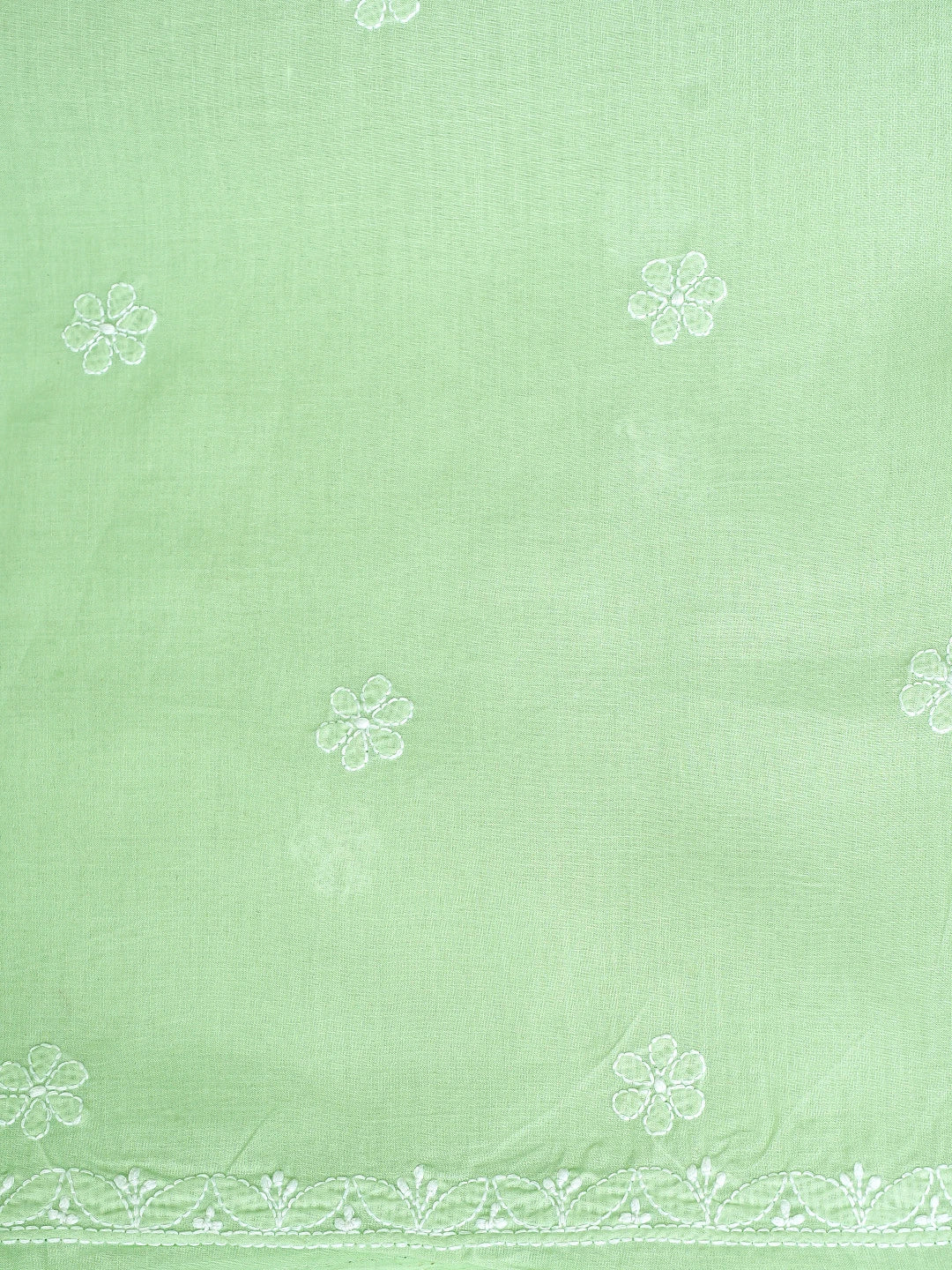 Ada Hand Embroidered Light Green Cotton Lucknowi Chikankari Unstitched Suit Piece 01A869347