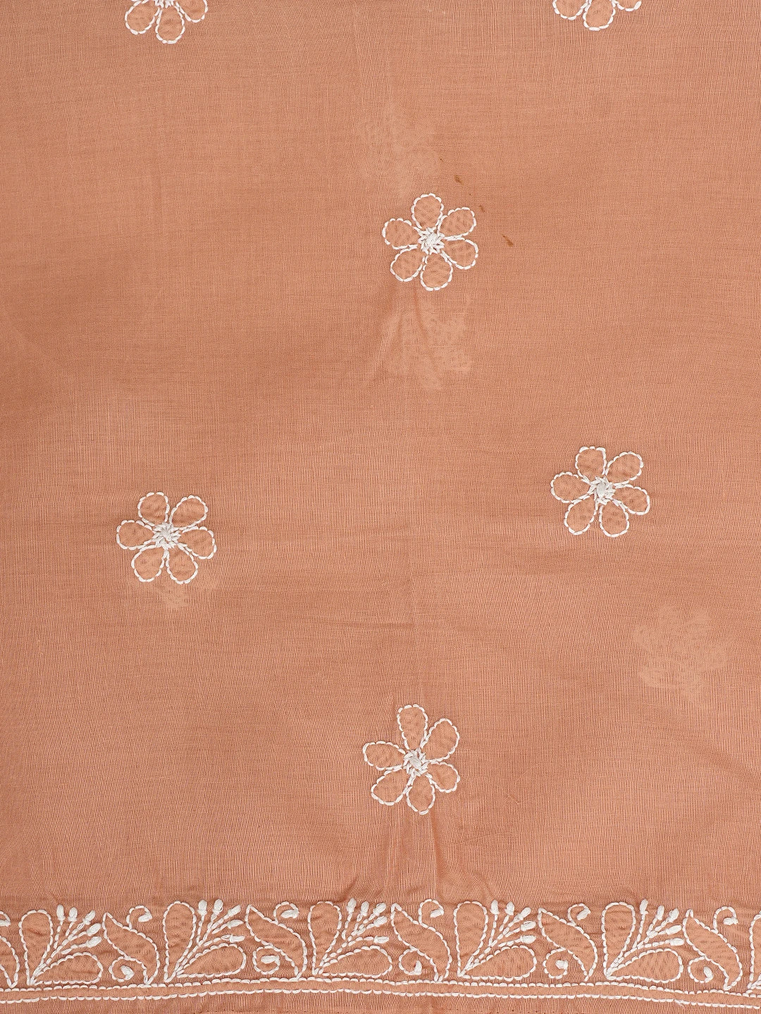 Ada Hand Embroidered Rust Cotton Lucknowi Chikankari Unstitched Suit Piece 01A869350