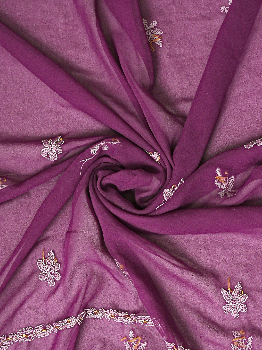 Ada Hand Embroidered Wine Georgette Lucknowi Chikankari Unstitched Suit Piece 01A872261