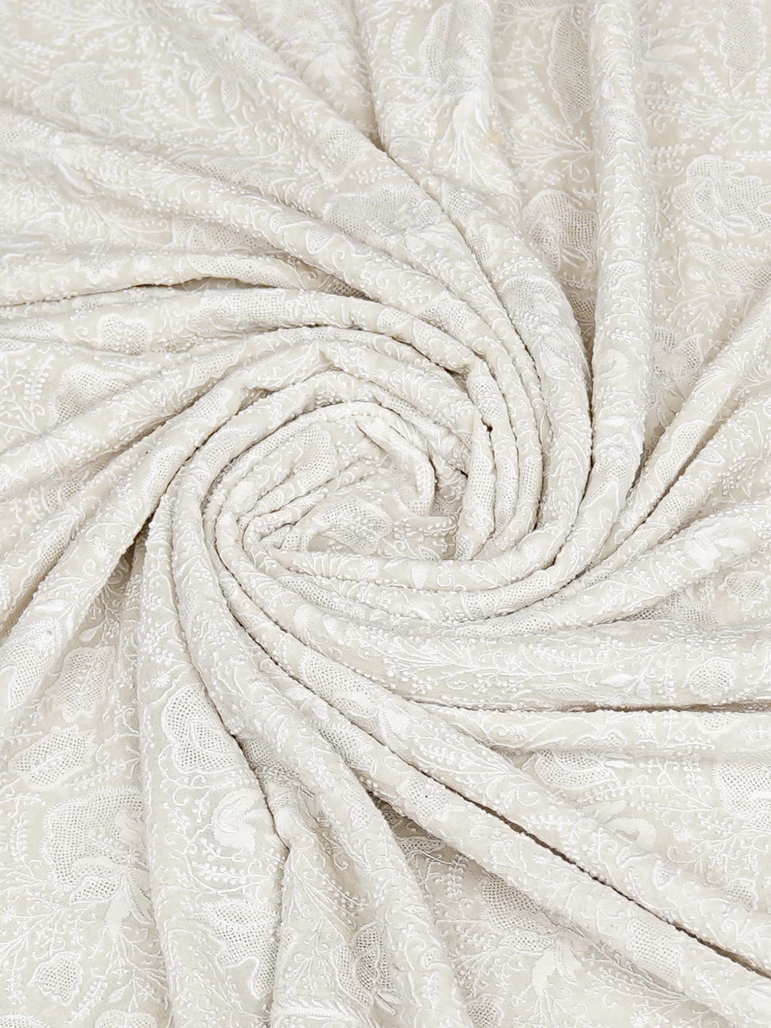 Ada Hand Embroidered White Pure Georgette Lucknowi Chikankari Dupatta 01A681374