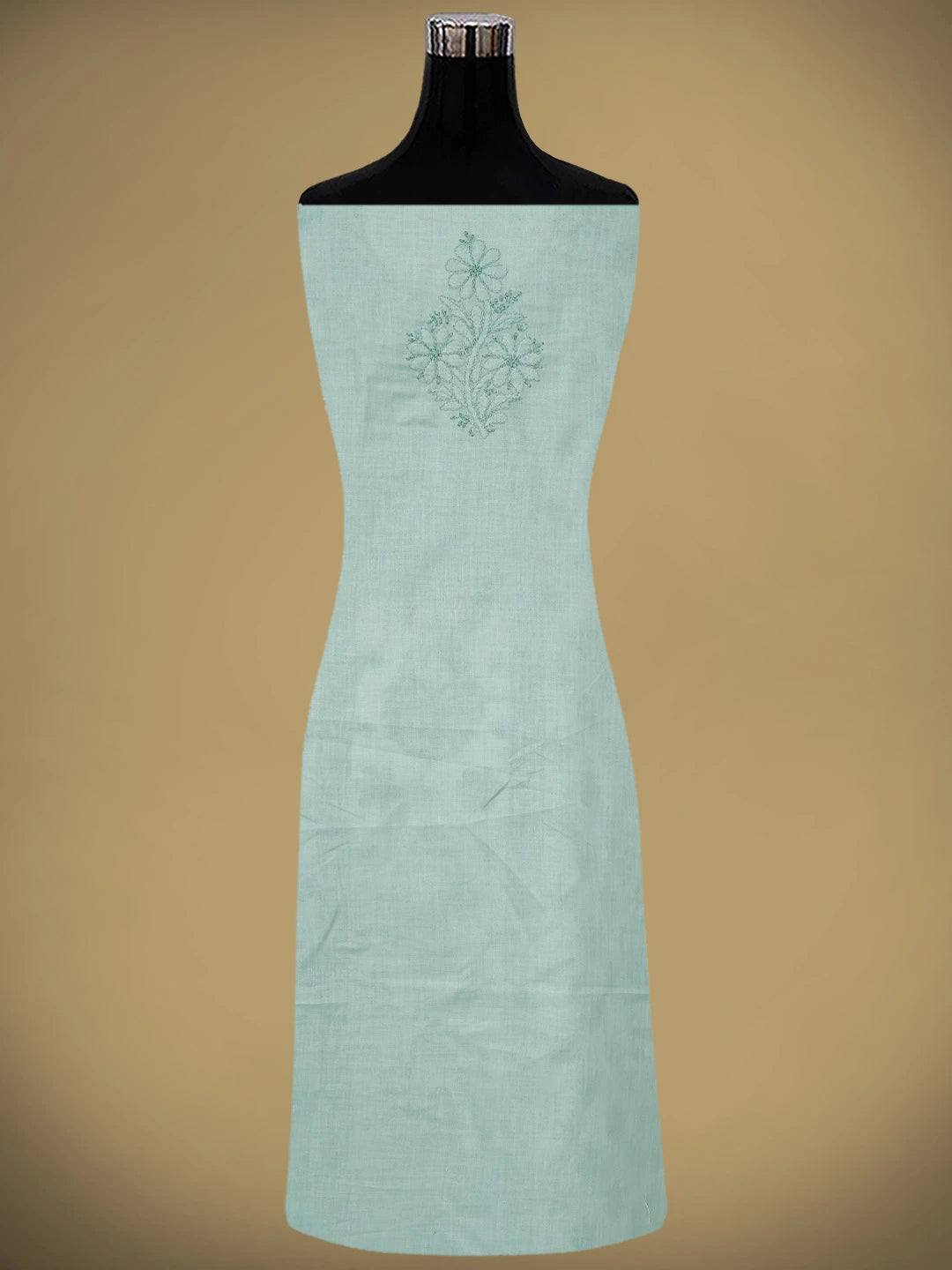 Ada Hand Embroidered Ash Grey Cotton Lucknowi Chikankari Unstitched Suit Piece 01A869396