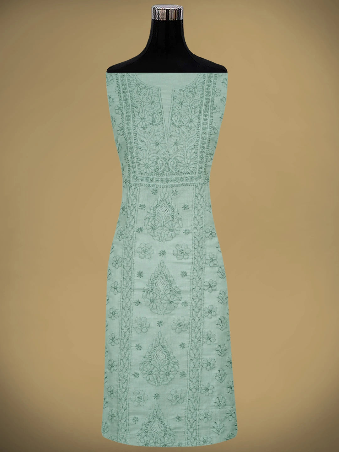 Ada Hand Embroidered Ash Grey Cotton Lucknowi Chikankari Unstitched Suit Piece 01A869396