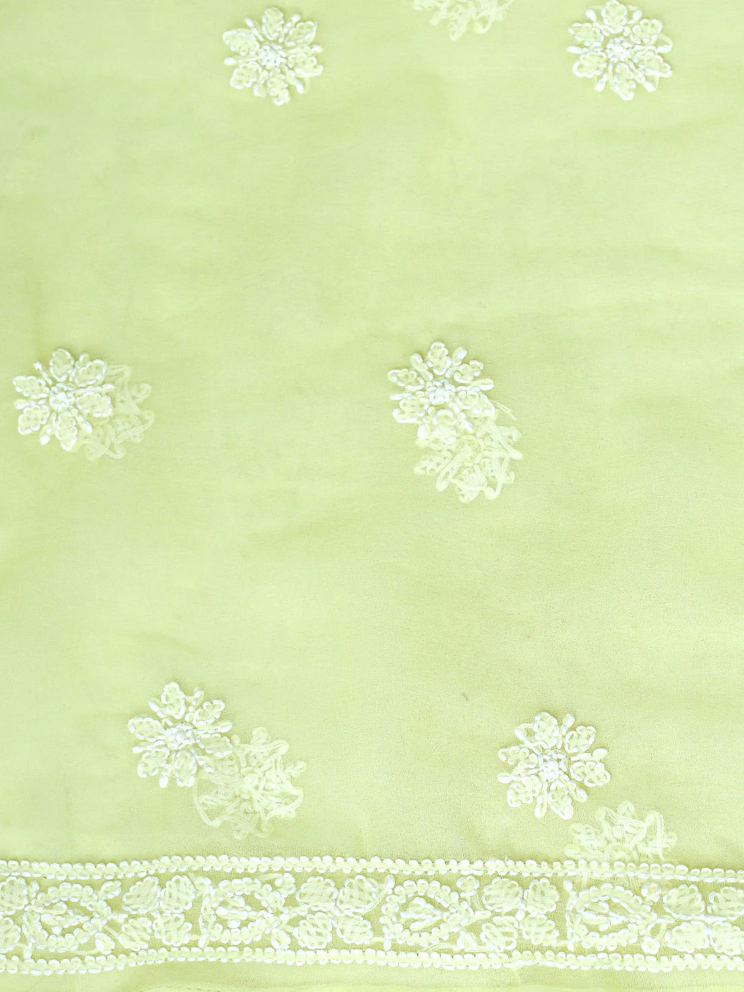 Ada Hand Embroidered Lemon Georgette Lucknowi Chikankari Unstitched Suit Piece 01A866973