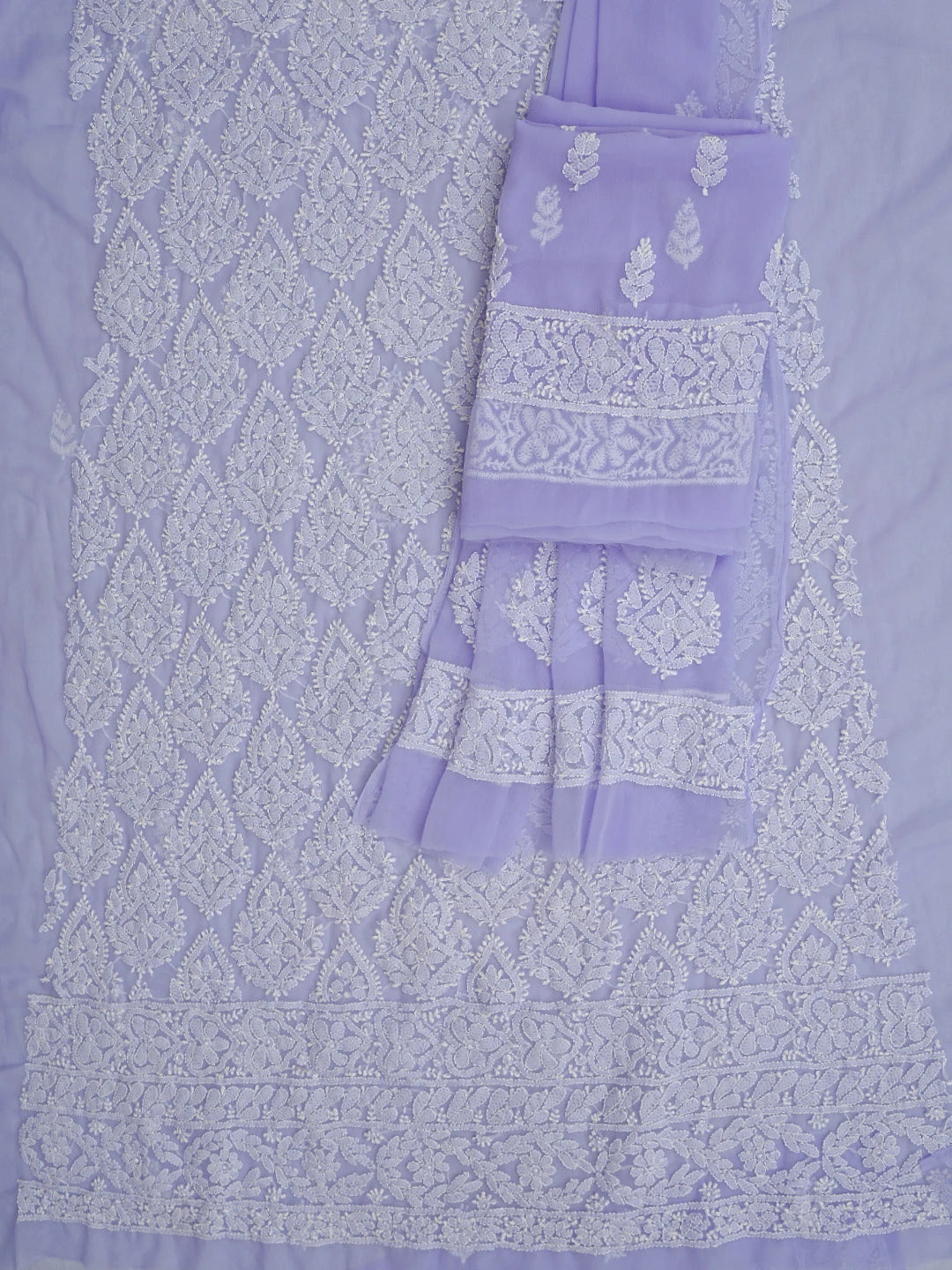 Ada Hand Embroidered Mauve Georgette Lucknowi Chikankari Unstitched Suit Piece 01A835642