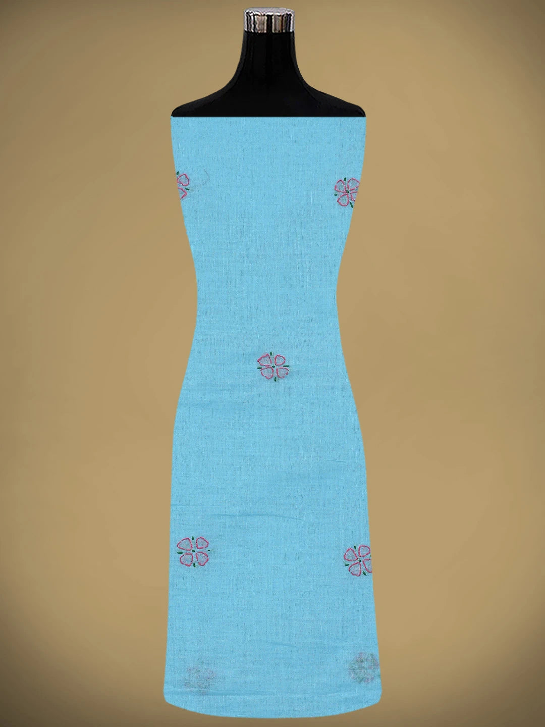 Ada Hand Embroidered Blue Cotton Lucknowi Chikankari Unstitched Suit Piece 01A893892