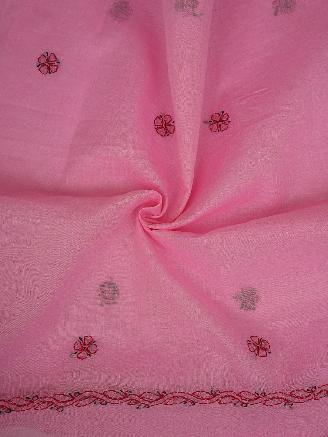 Ada Hand Embroidered Pink Cotton Lucknowi Chikankari Unstitched Suit Piece 01A893884