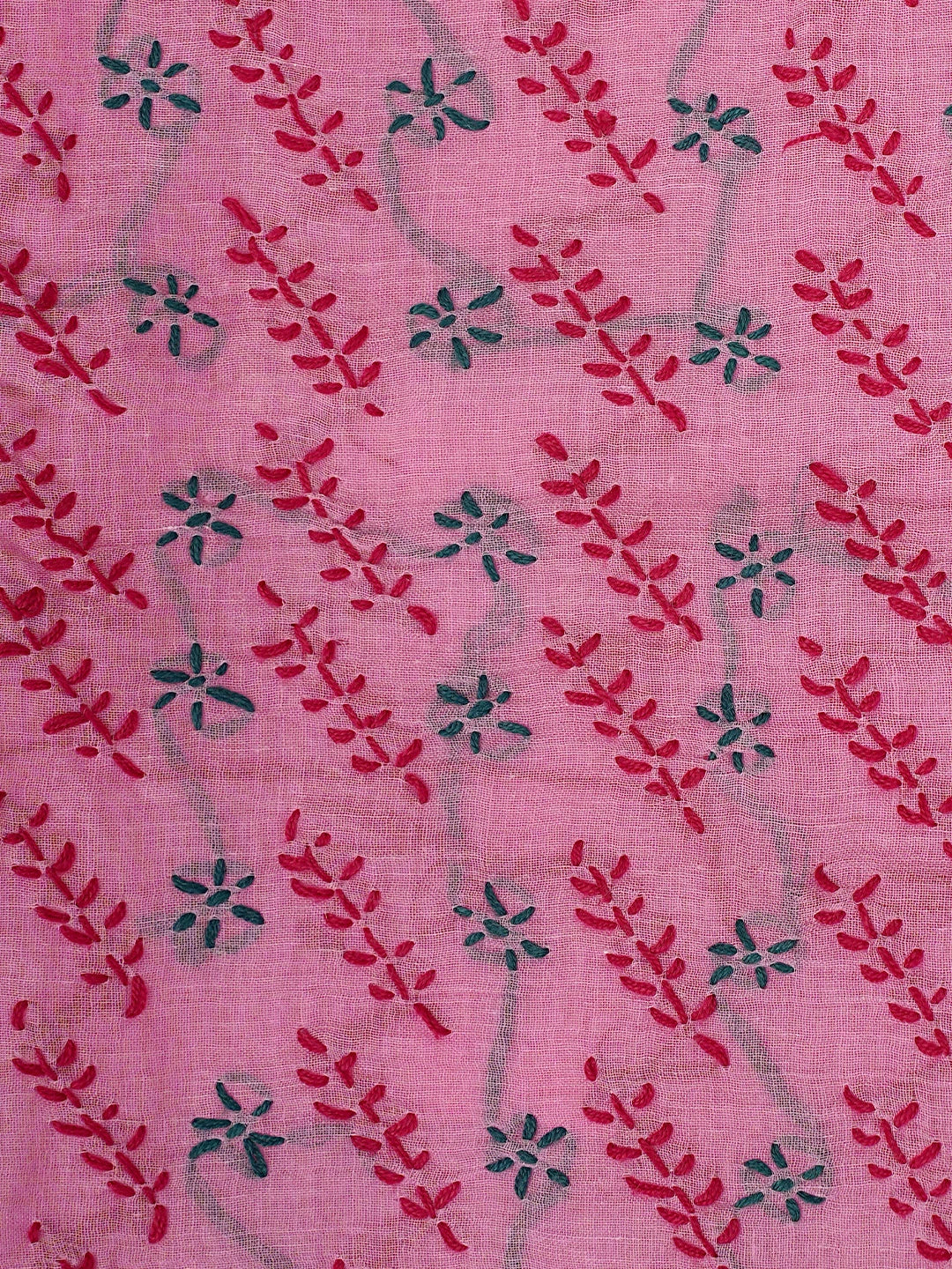 Ada Hand Embroidered Pink Cotton Lucknowi Chikankari Unstitched Suit Piece 01A893884