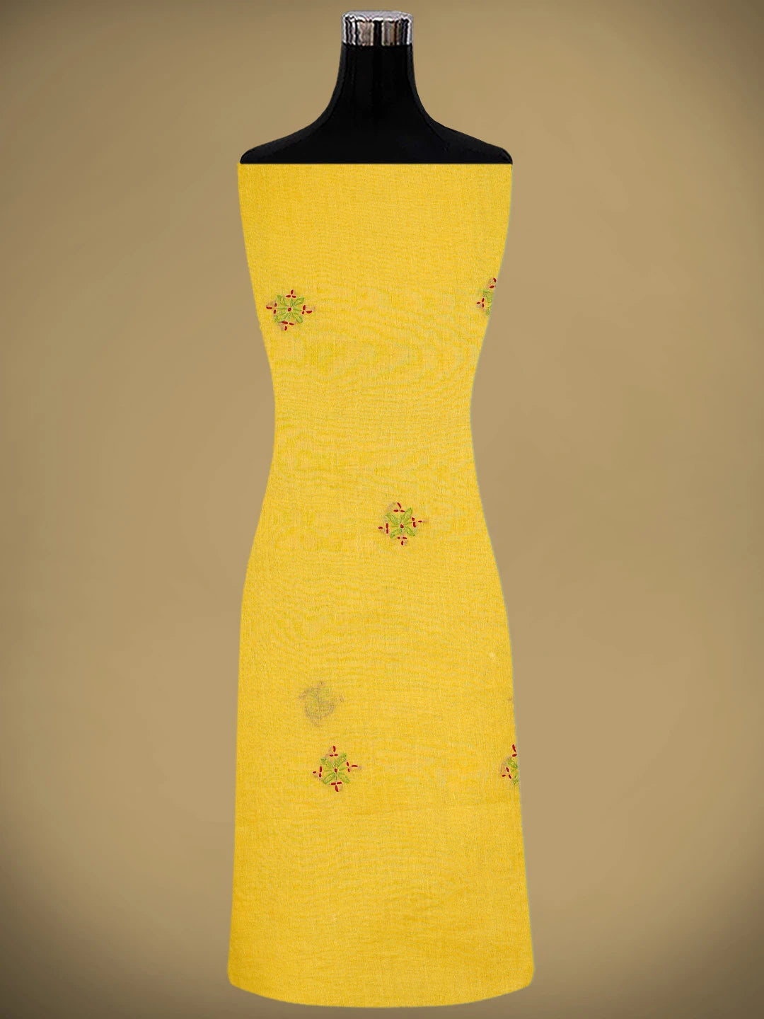 Ada Hand Embroidered Yellow Cotton Lucknowi Chikankari Unstitched Suit Piece 01A893888