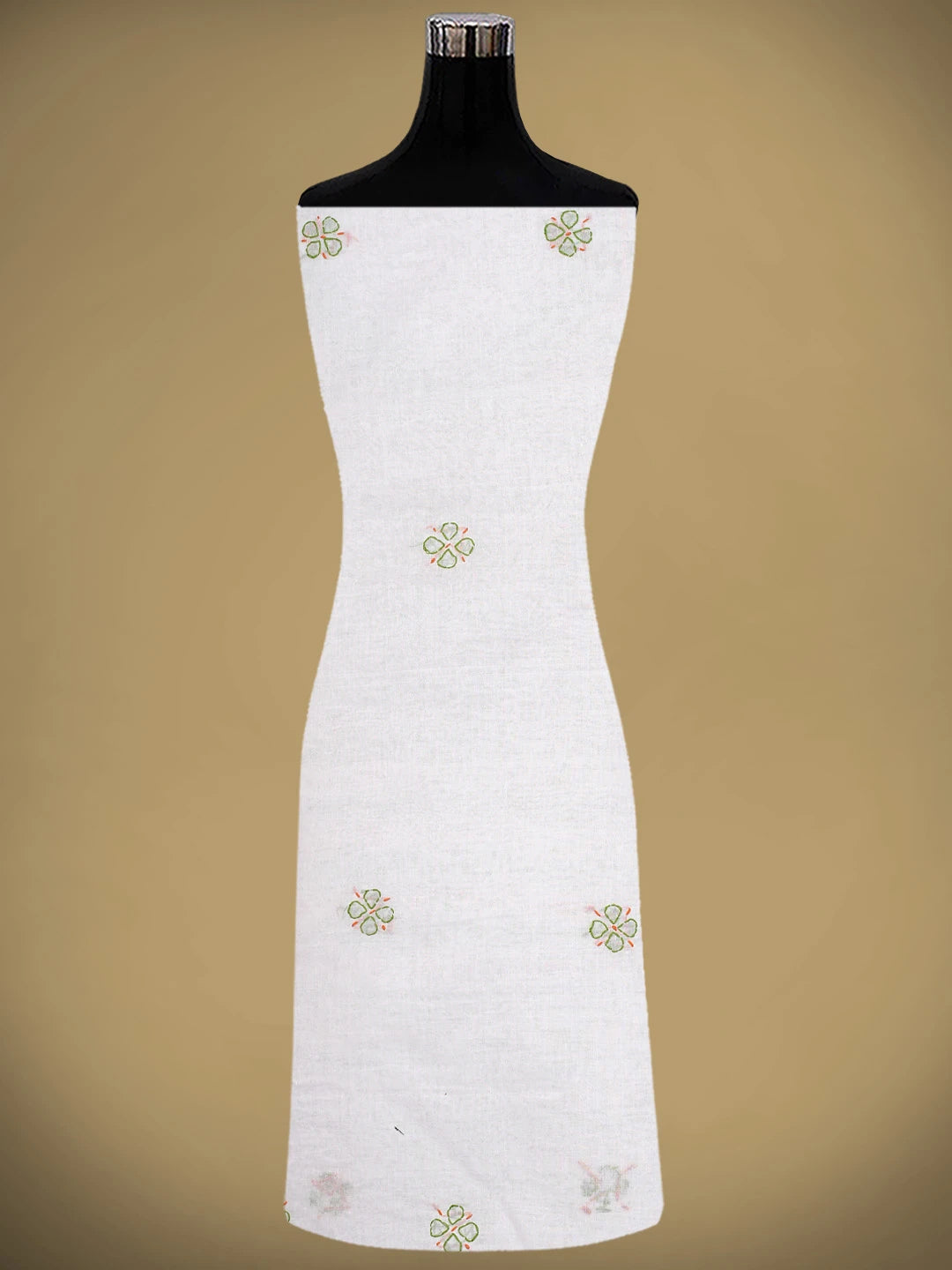 Ada Hand Embroidered White Cotton Lucknowi Chikankari Unstitched Suit Piece 01A893903