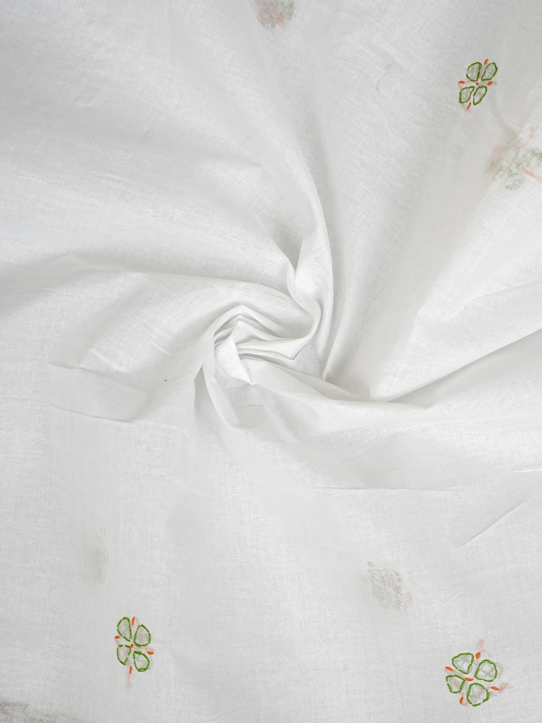 Ada Hand Embroidered White Cotton Lucknowi Chikankari Unstitched Suit Piece 01A893903