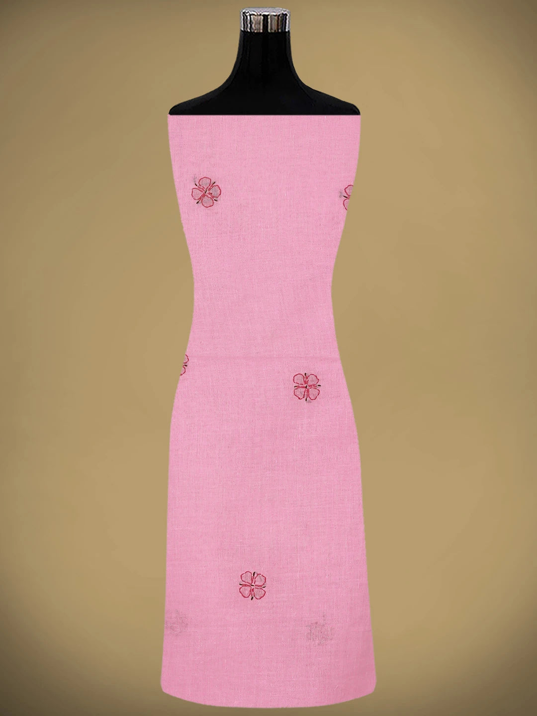 Ada Hand Embroidered Pink Cotton Lucknowi Chikankari Unstitched Suit Piece 01A893878