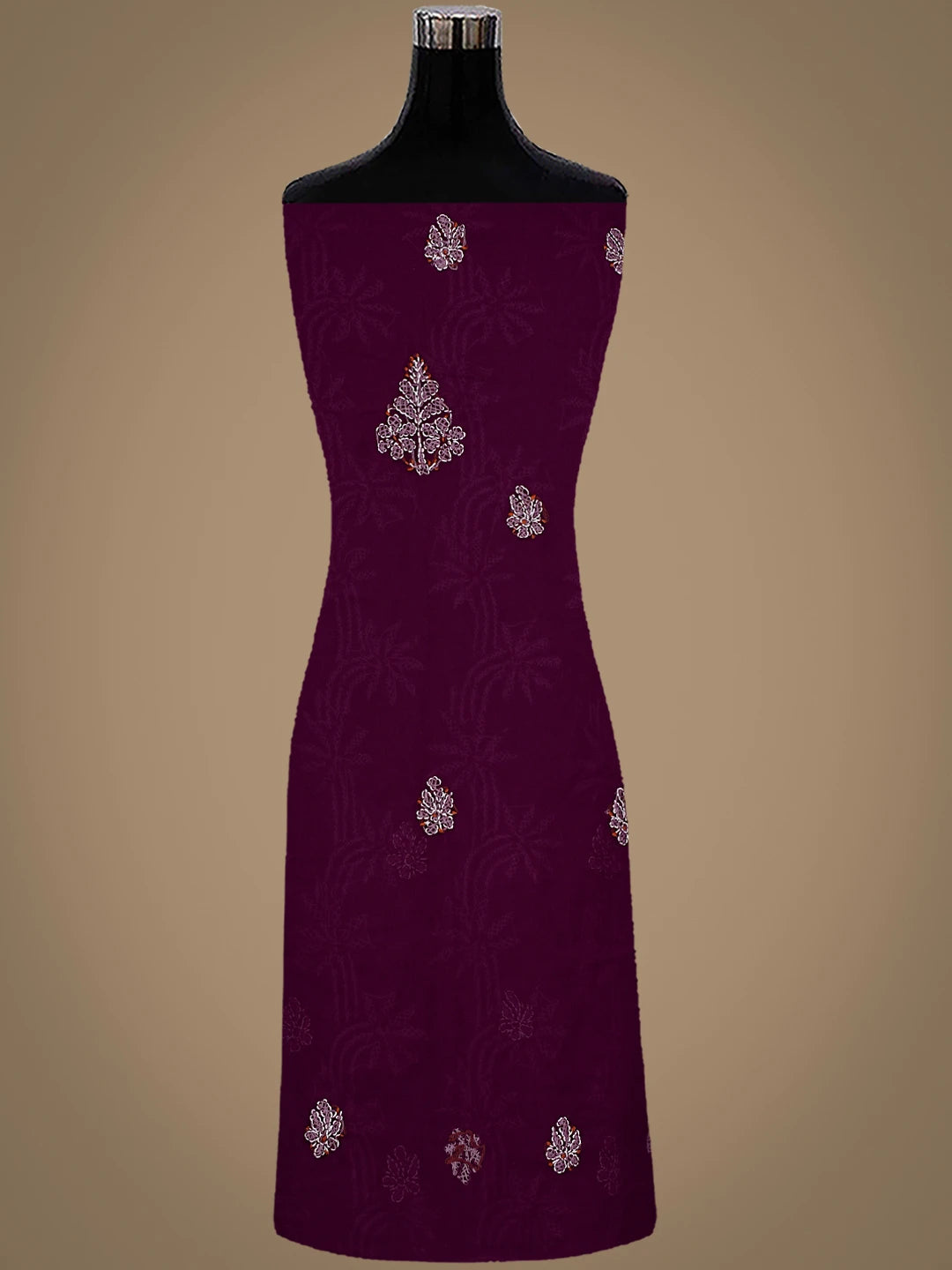 Ada Hand Embroidered Wine Georgette Lucknowi Chikankari Unstitched Suit Piece 01A872112
