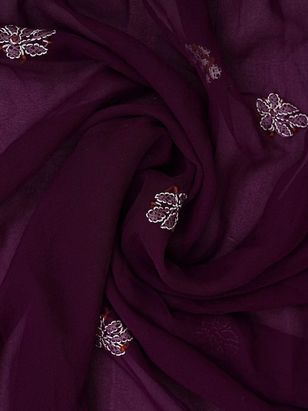 Ada Hand Embroidered Wine Georgette Lucknowi Chikankari Unstitched Suit Piece 01A872112