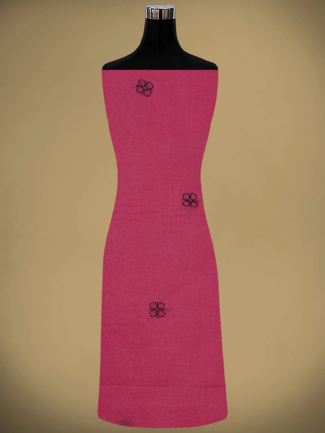 Ada Hand Embroidered Magenta Cotton Lucknowi Chikankari Unstitched Suit Piece 01A893907