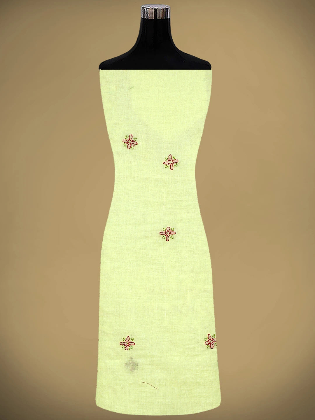 Ada Hand Embroidered Lemon Cotton Lucknowi Chikankari Unstitched Suit Piece 01A893899