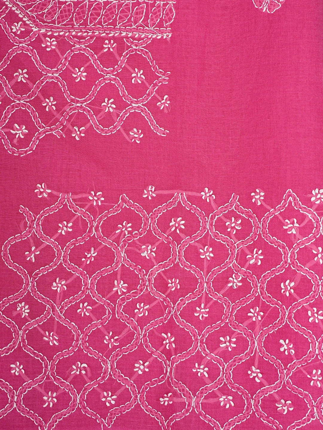 Ada Hand Embroidered Onion Pink Cotton Lucknowi Chikankari Unstitched Suit Piece 01A887912