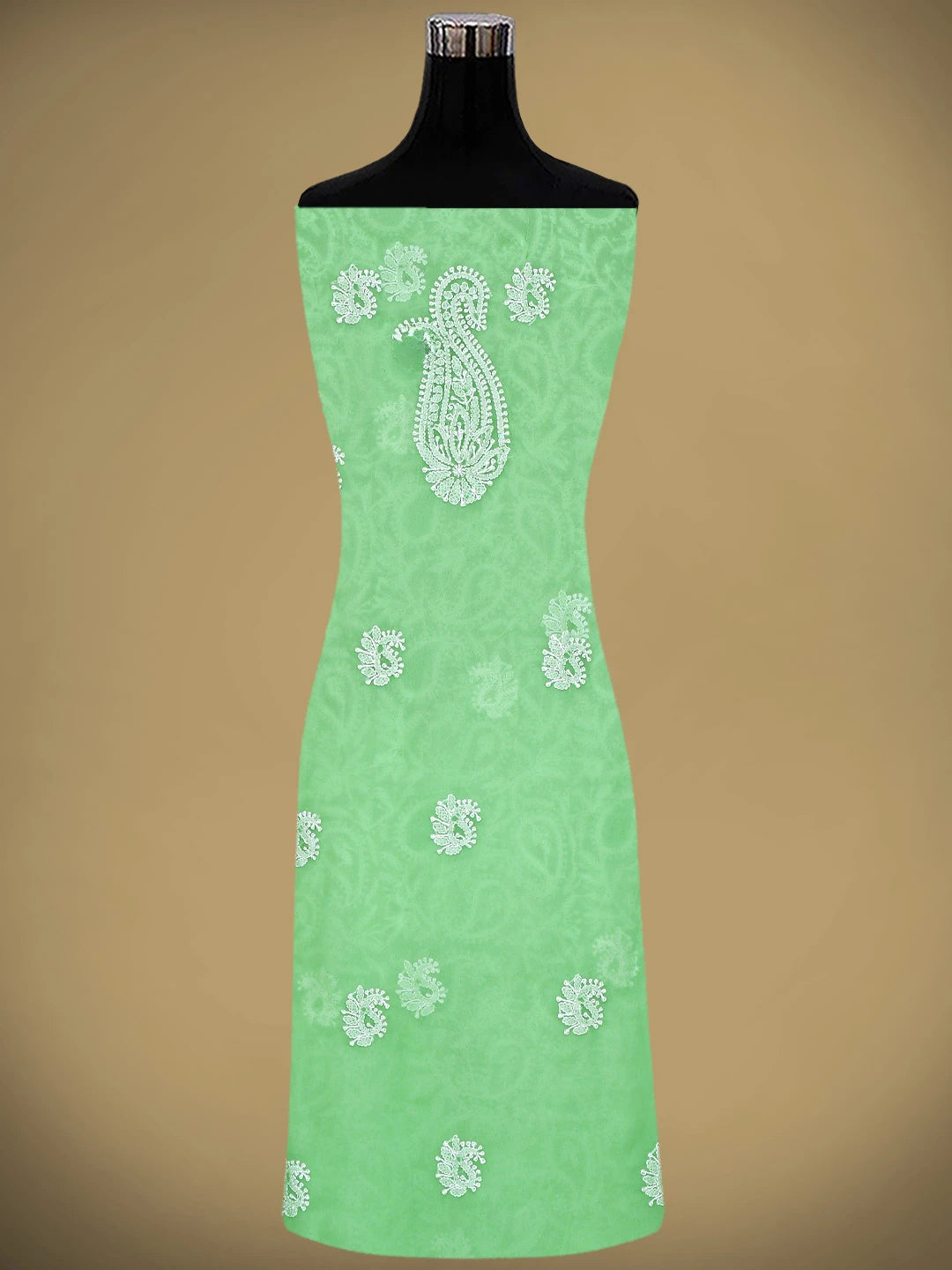 Ada Hand Embroidered Light Green Georgette Lucknowi Chikankari Unstitched Suit Piece 01A820076