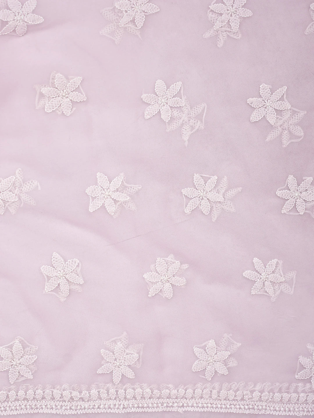 Ada Hand Embroidered Pink Georgette Lucknowi Chikankari Unstitched Suit Piece 01A823332