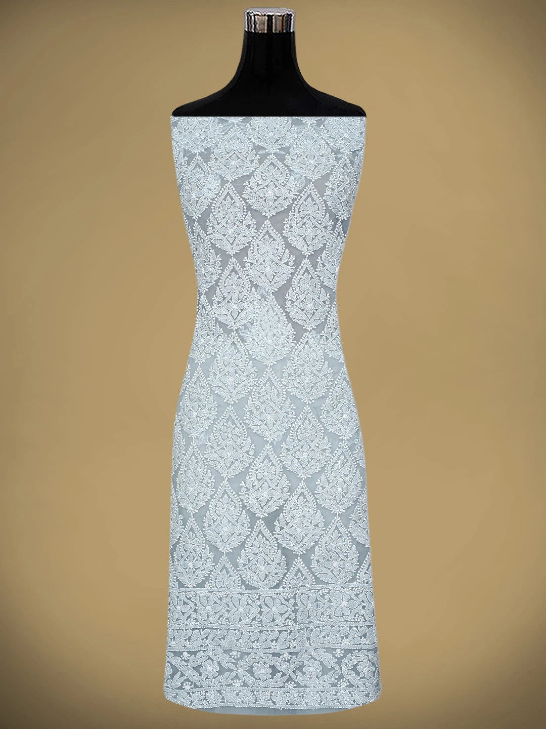 Ada Hand Embroidered Grey Georgette Lucknowi Chikankari Unstitched Suit Piece 01A835631