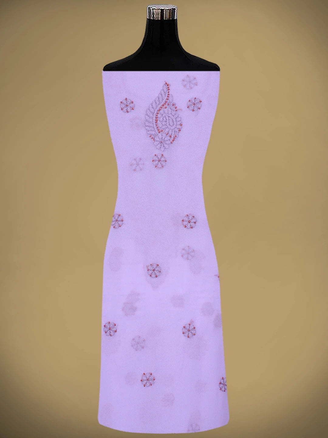 Ada Hand Embroidered Mauve Georgette Lucknowi Chikankari Unstitched Suit Piece 01A798270