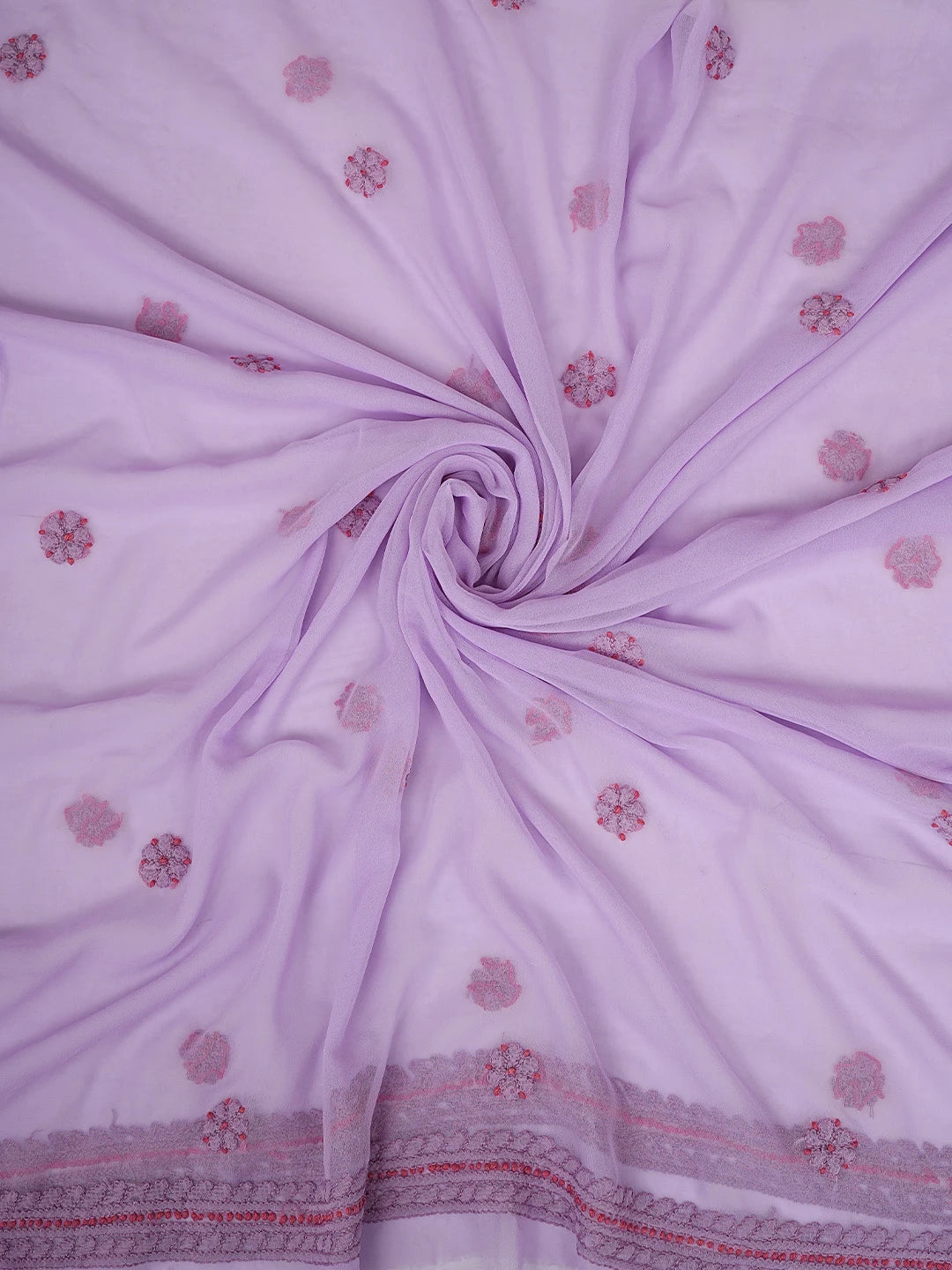 Ada Hand Embroidered Mauve Georgette Lucknowi Chikankari Unstitched Suit Piece 01A798270