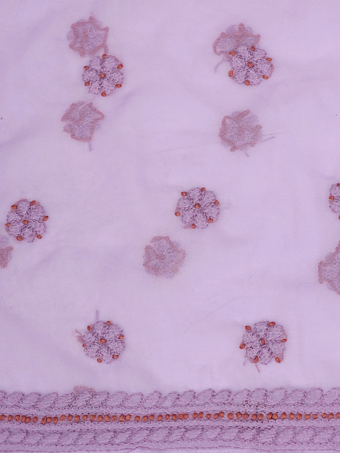 Ada Hand Embroidered Mauve Georgette Lucknowi Chikankari Unstitched Suit Piece 01A798270