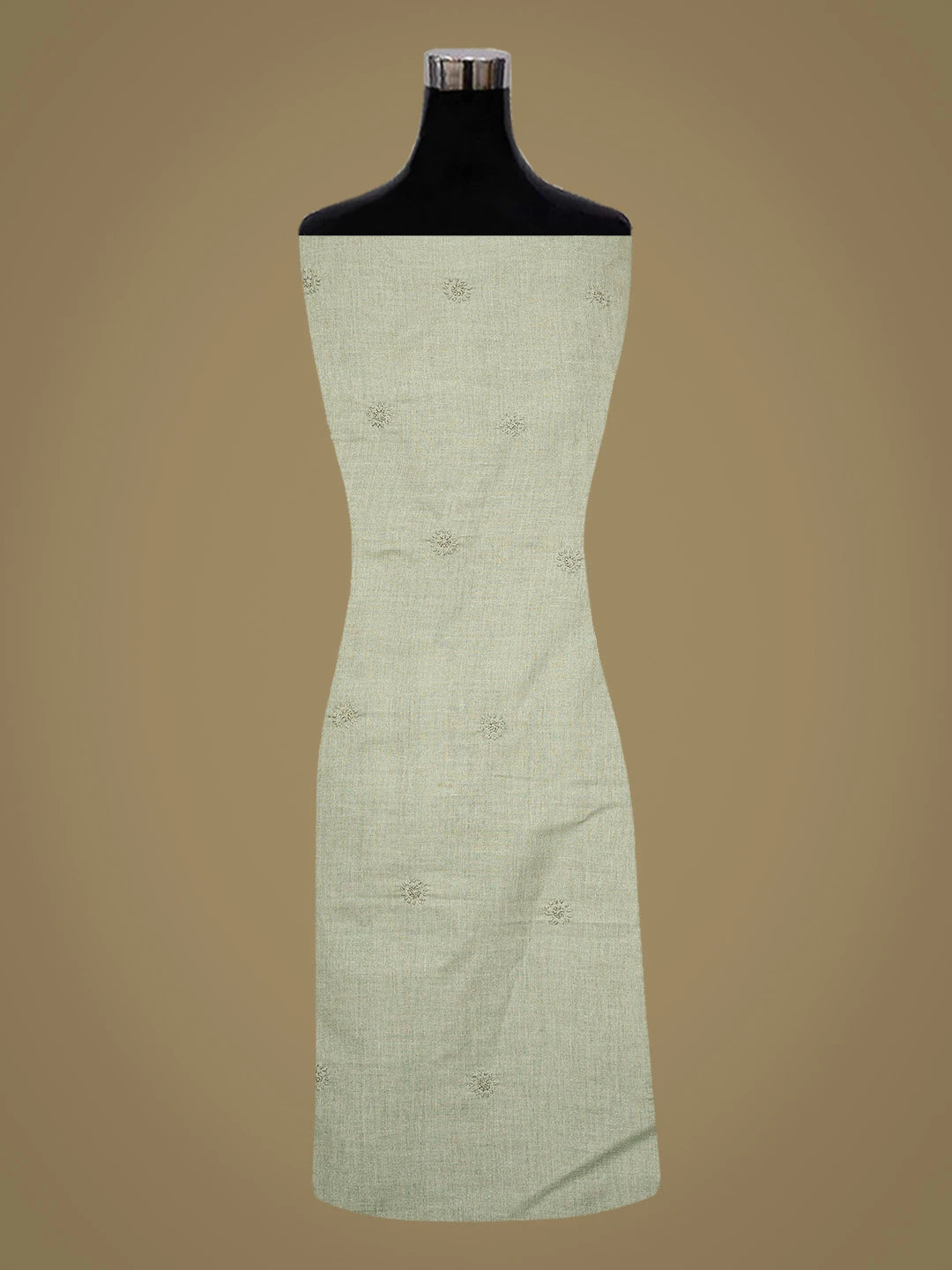 Ada Hand Embroidered Green Cotton Lucknowi Chikankari Unstitched Kurta Piece 01A873447