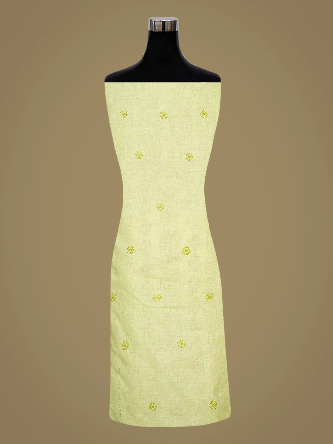 Ada Hand Embroidered Green Cotton Lucknowi Chikankari Unstitched Kurta Piece 01A873446