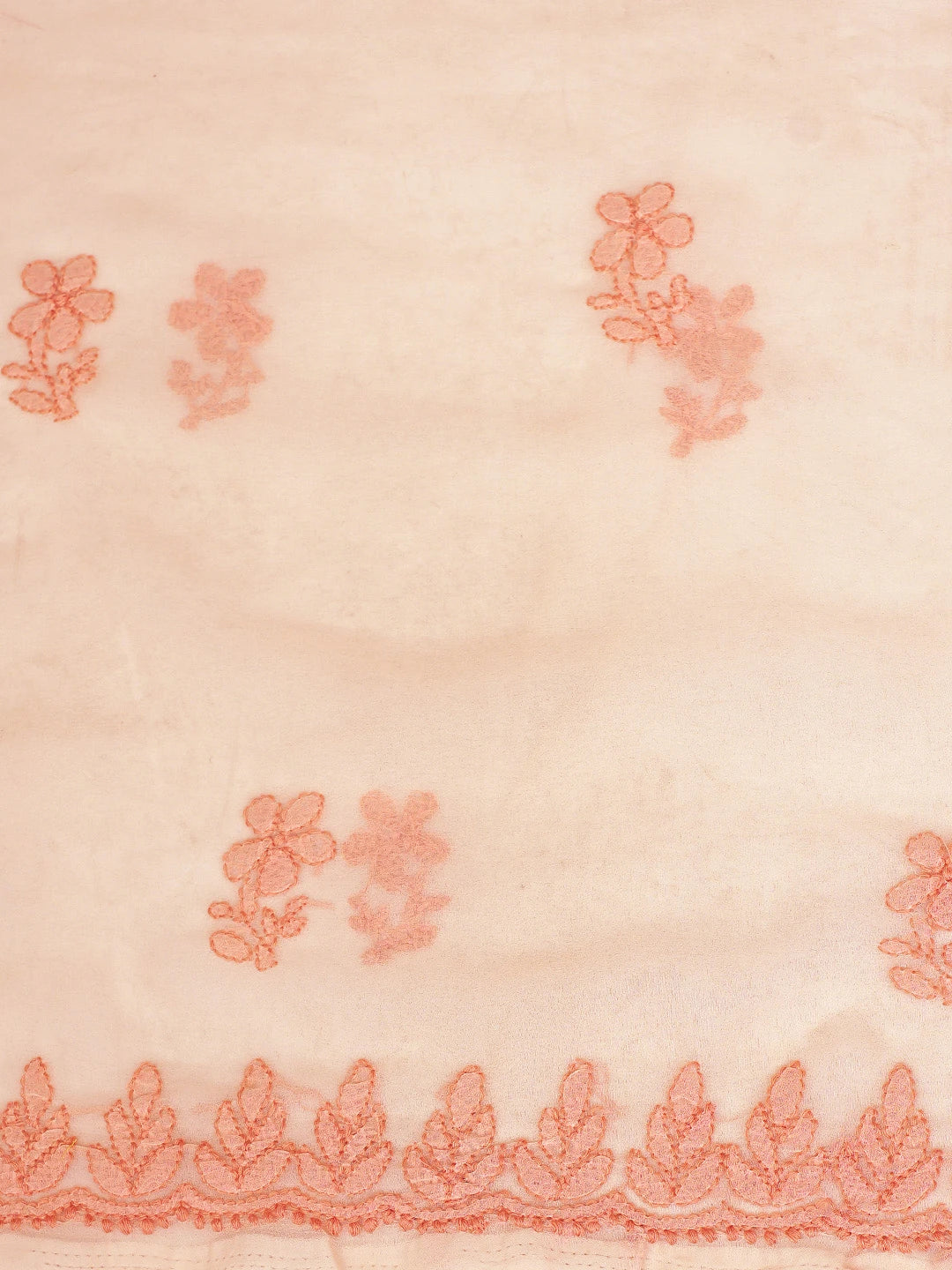 Ada Hand Embroidered Atomic Tangerine Georgette Lucknowi Chikankari Unstitched Suit Piece 01A811303