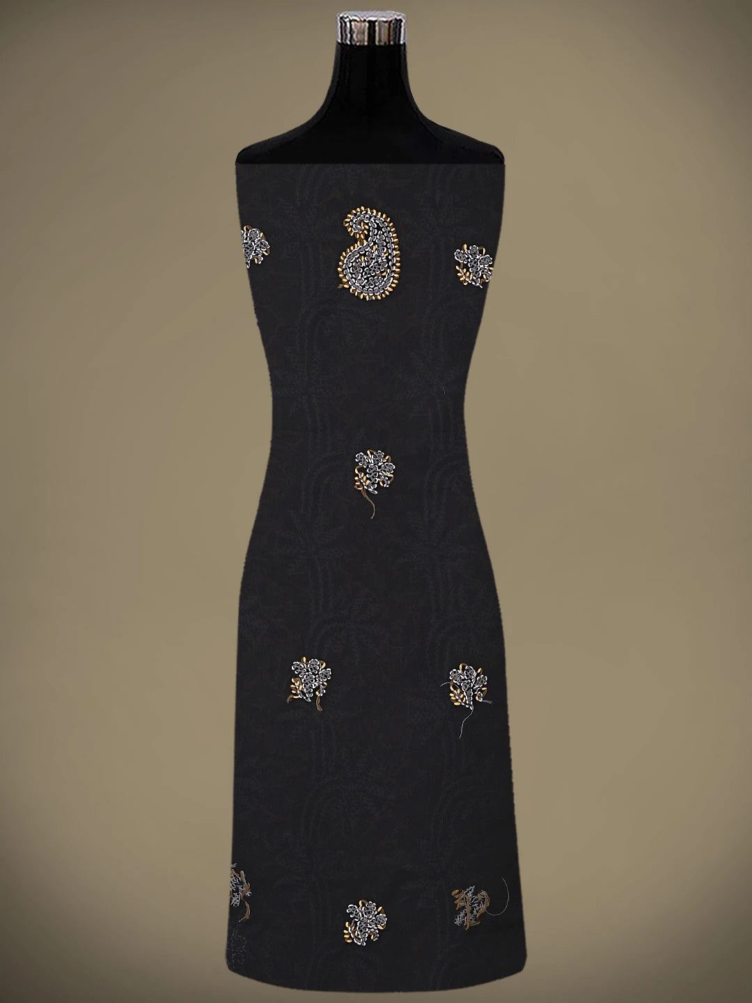 Ada Hand Embroidered Black Georgette Lucknowi Chikankari Unstitched Suit Piece 01A872270