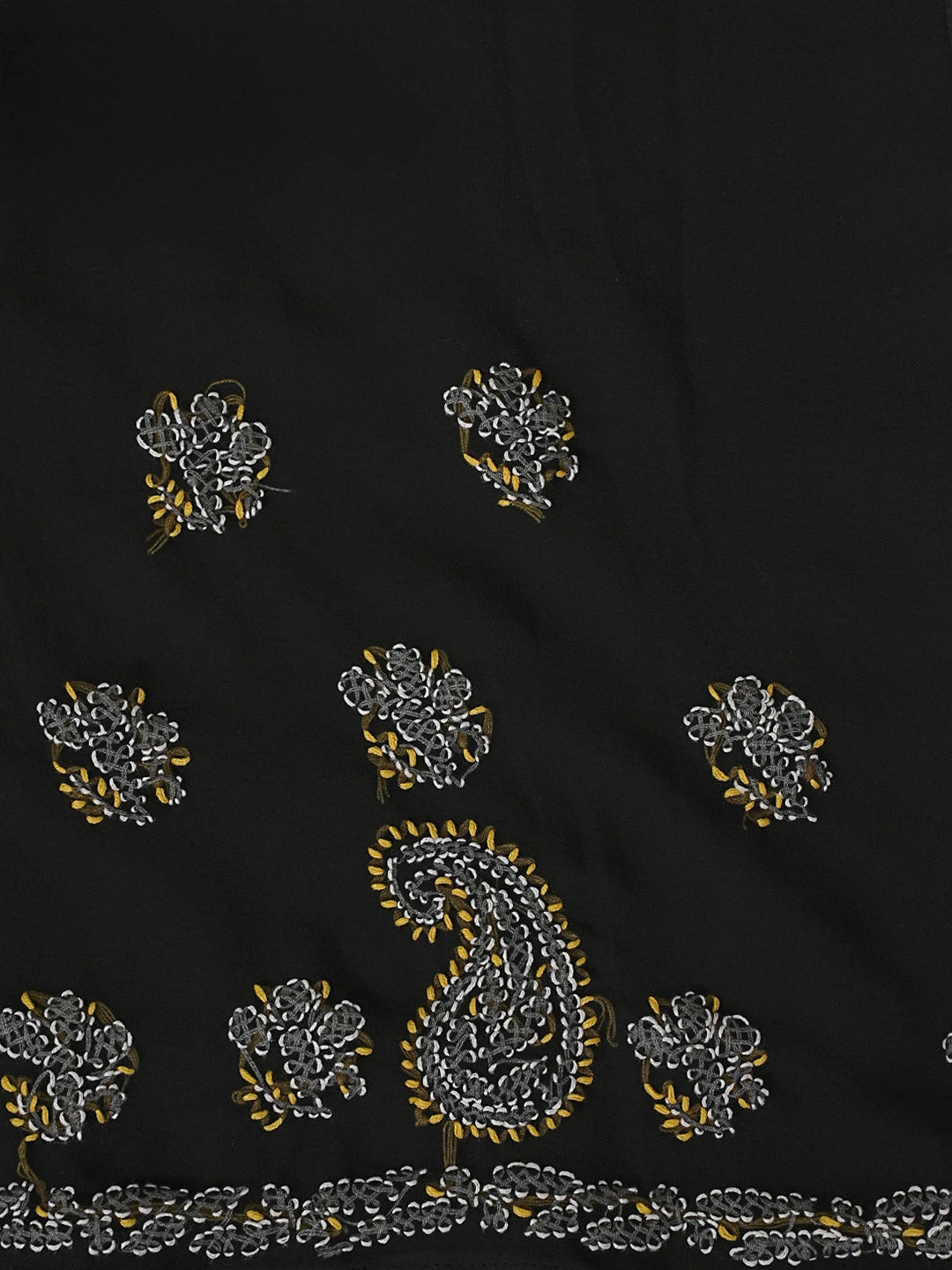 Ada Hand Embroidered Black Georgette Lucknowi Chikankari Unstitched Suit Piece 01A872270