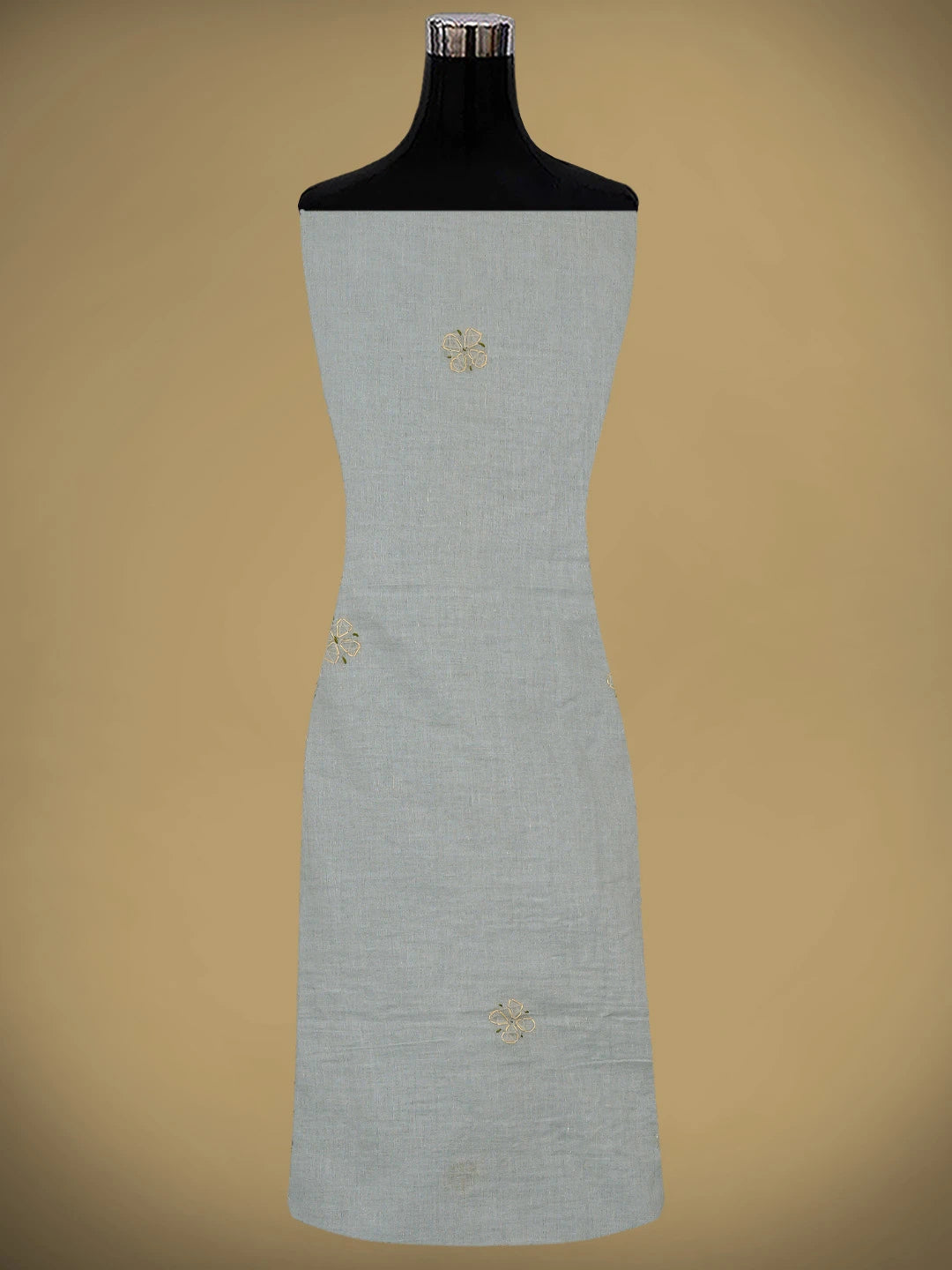 Ada Hand Embroidered Grey Cotton Lucknowi Chikankari Unstitched Suit Piece 01A893900