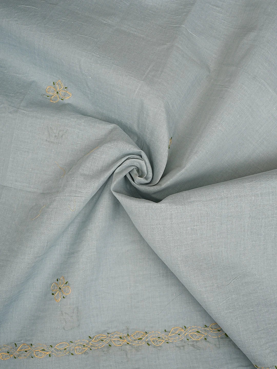 Ada Hand Embroidered Grey Cotton Lucknowi Chikankari Unstitched Suit Piece 01A893900