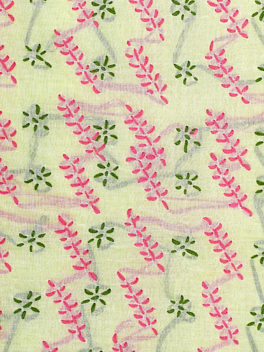 Ada Hand Embroidered Lemon Cotton Lucknowi Chikankari Unstitched Suit Piece 01A893898