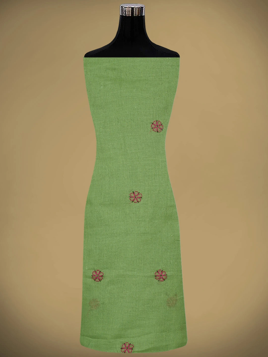 Ada Hand Embroidered Green Cotton Lucknowi Chikankari Unstitched Suit Piece 01A893908