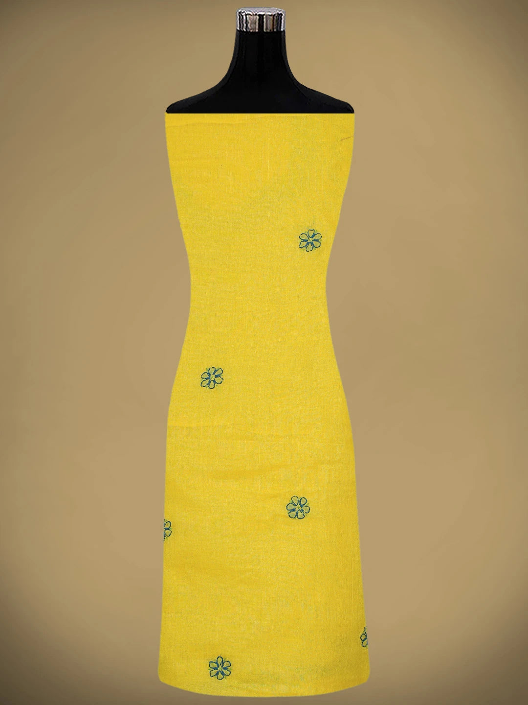 Ada Hand Embroidered Yellow Cotton Lucknowi Chikankari Unstitched Suit Piece 01A893886