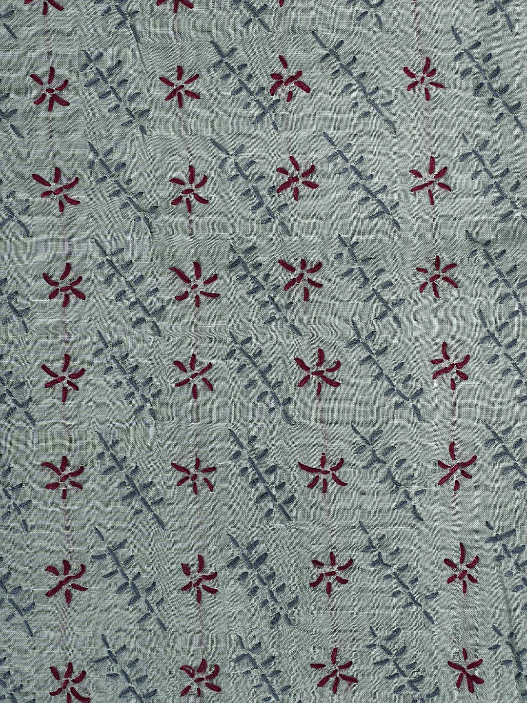 Ada Hand Embroidered Grey Cotton Lucknowi Chikankari Unstitched Suit Piece 01A893901