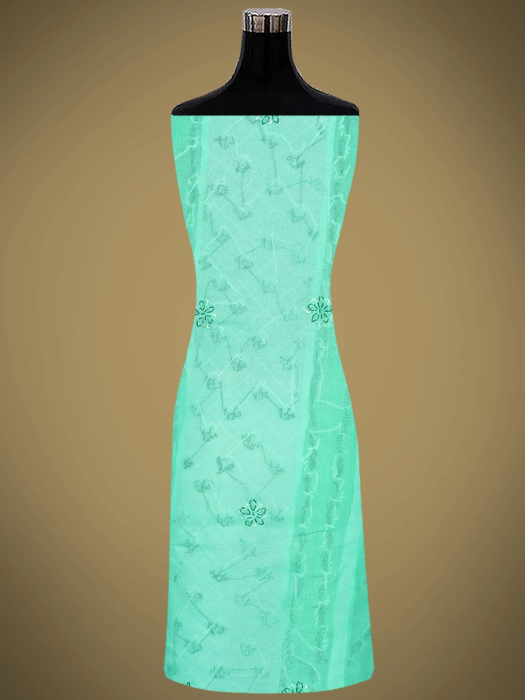 Ada Hand Embroidered Sea Green Cotton Lucknowi Chikankari Unstitched Suit Piece 01A883315