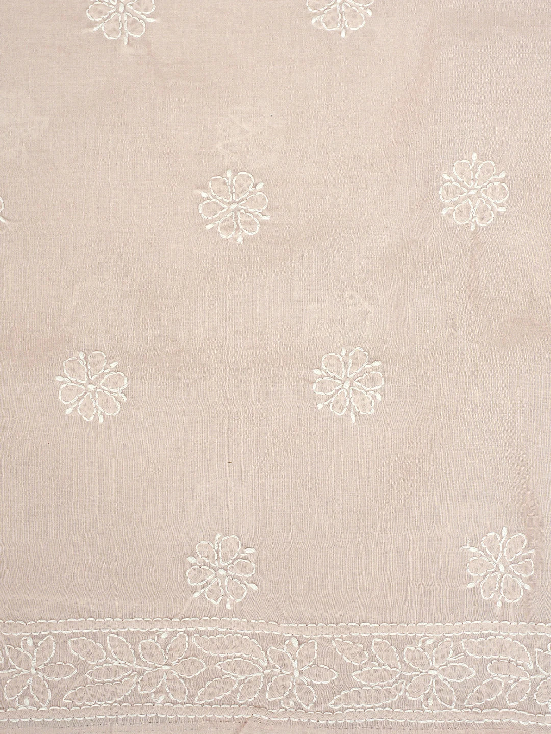 Ada Hand Embroidered Chic Peach Cotton Lucknowi Chikankari Unstitched Suit Piece 01A881415