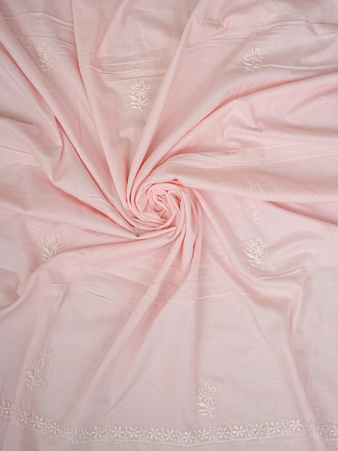 Ada Hand Embroidered Pink Cotton Lucknowi Chikankari Unstitched Suit Piece 01A334736
