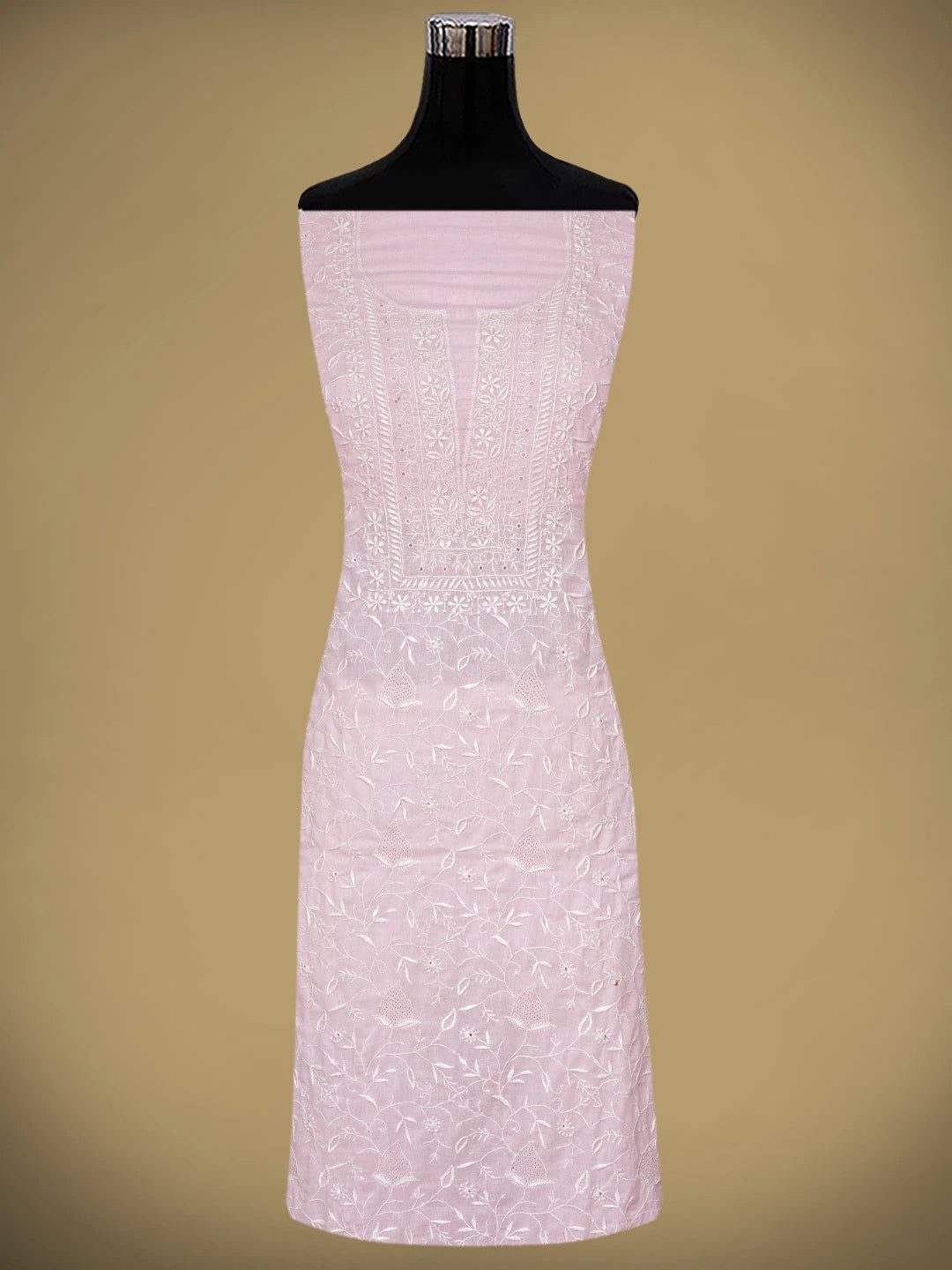 Ada Hand Embroidered Pink Cotton Lucknowi Chikankari Unstitched Suit Piece 01A334736