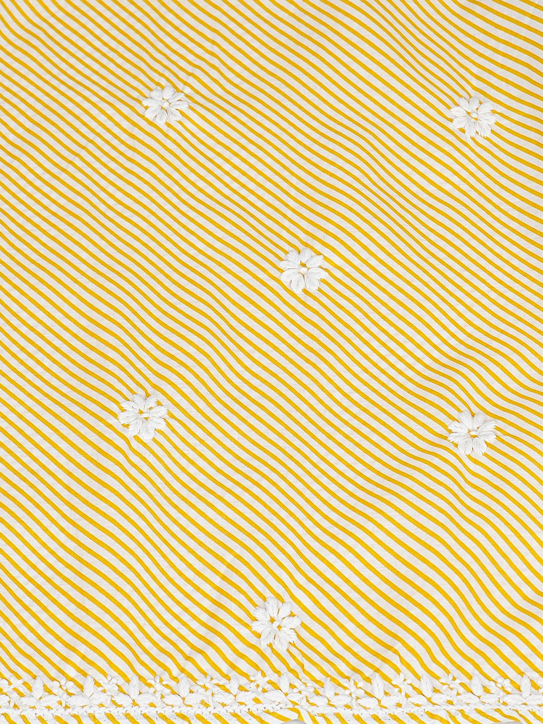 Ada Hand Embroidered Yellow Cotton Lucknowi Chikankari Unstitched Kurta Piece 01A893305
